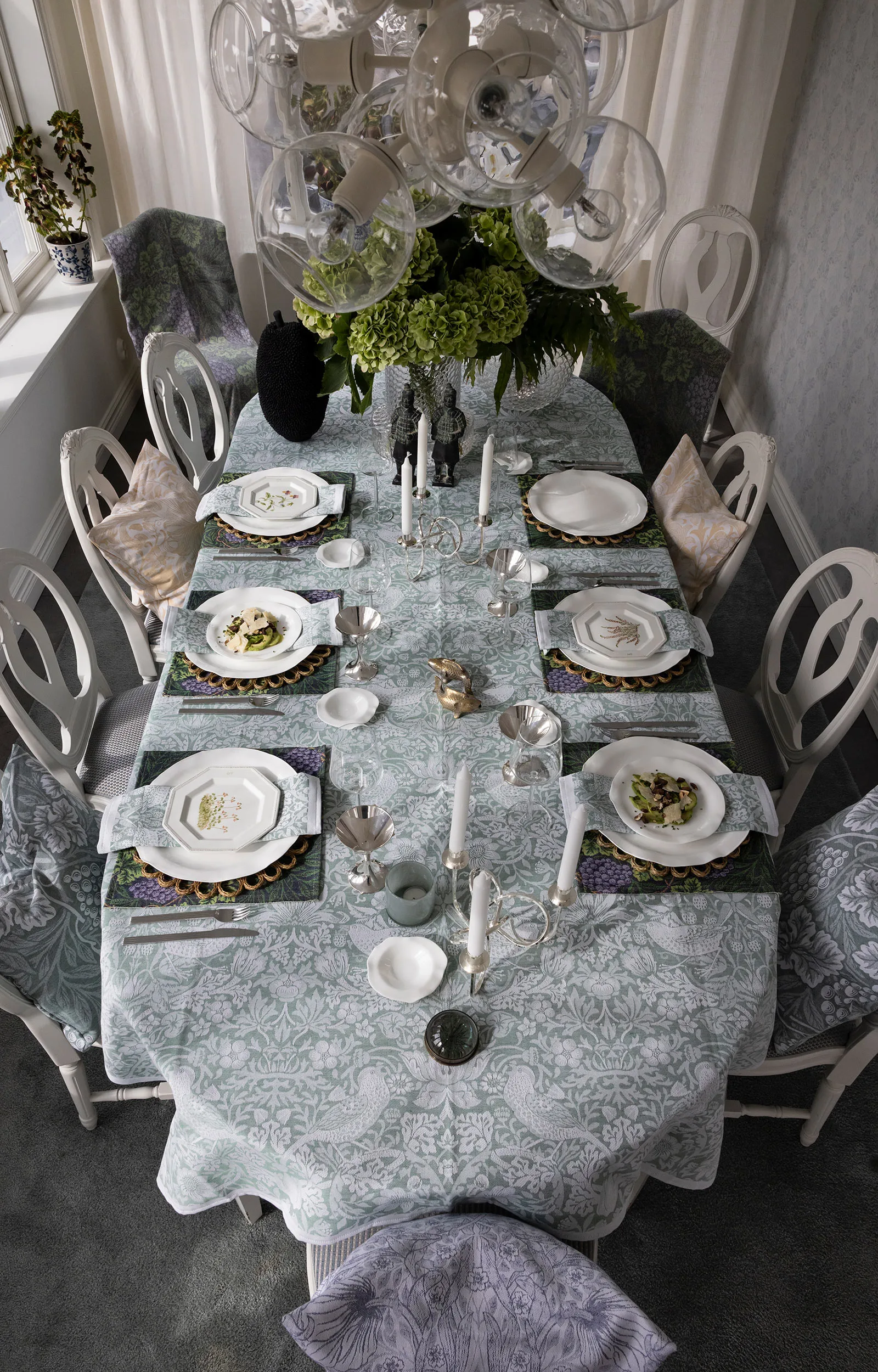 스트로베리 시프 테이블 클로스 150x300 cm, Green Ekelund Linneväveri | 에켈룬드 린네바베리