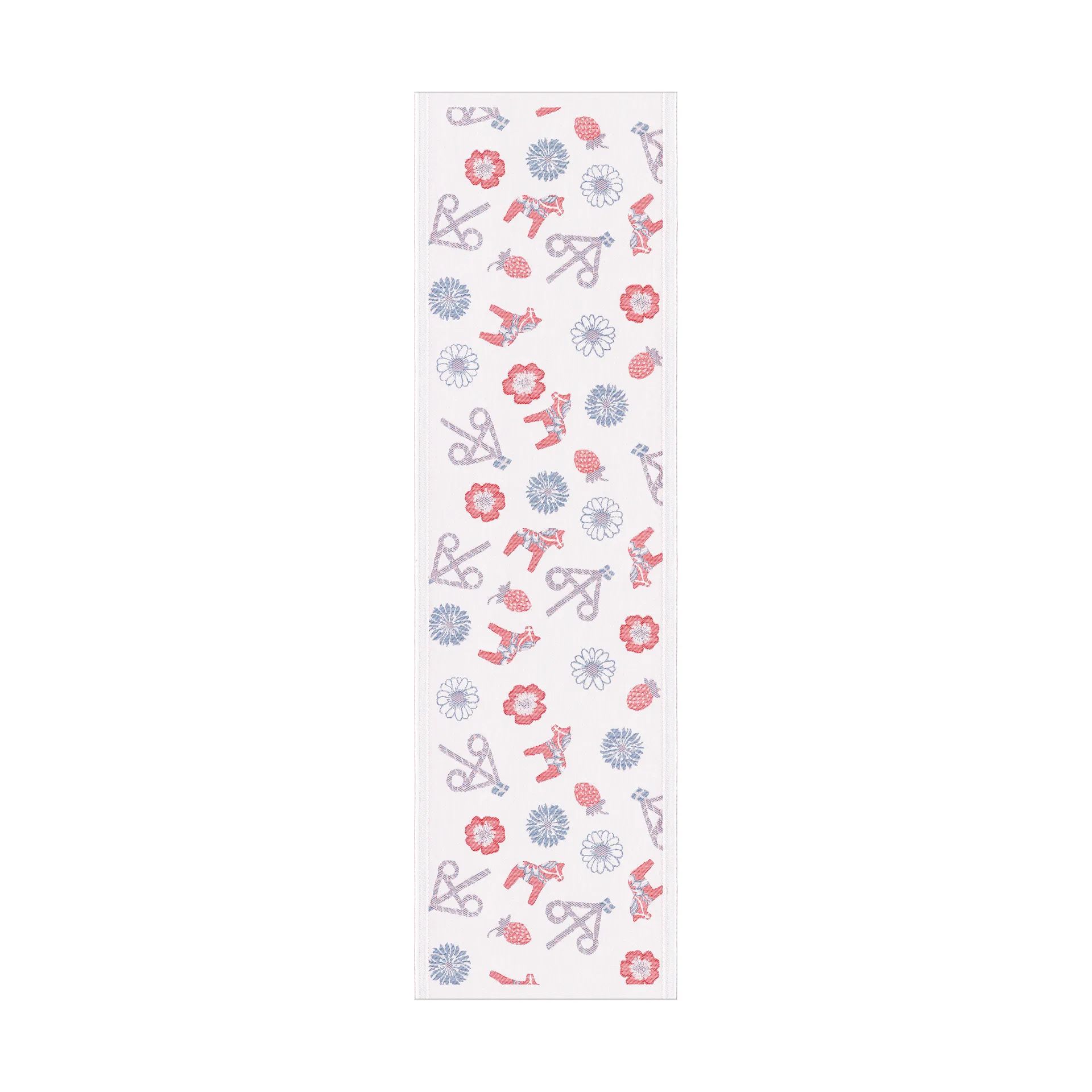달라솜마 테이블 러너 35x120 cm, Blue-Red Ekelund Linneväveri | 에켈룬드 린네바베리