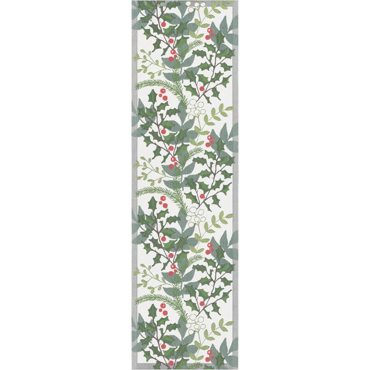줄리아 테이블 러너 35x120 cm - white-green - Ekelund Linneväveri | 에켈룬드 린네바베리