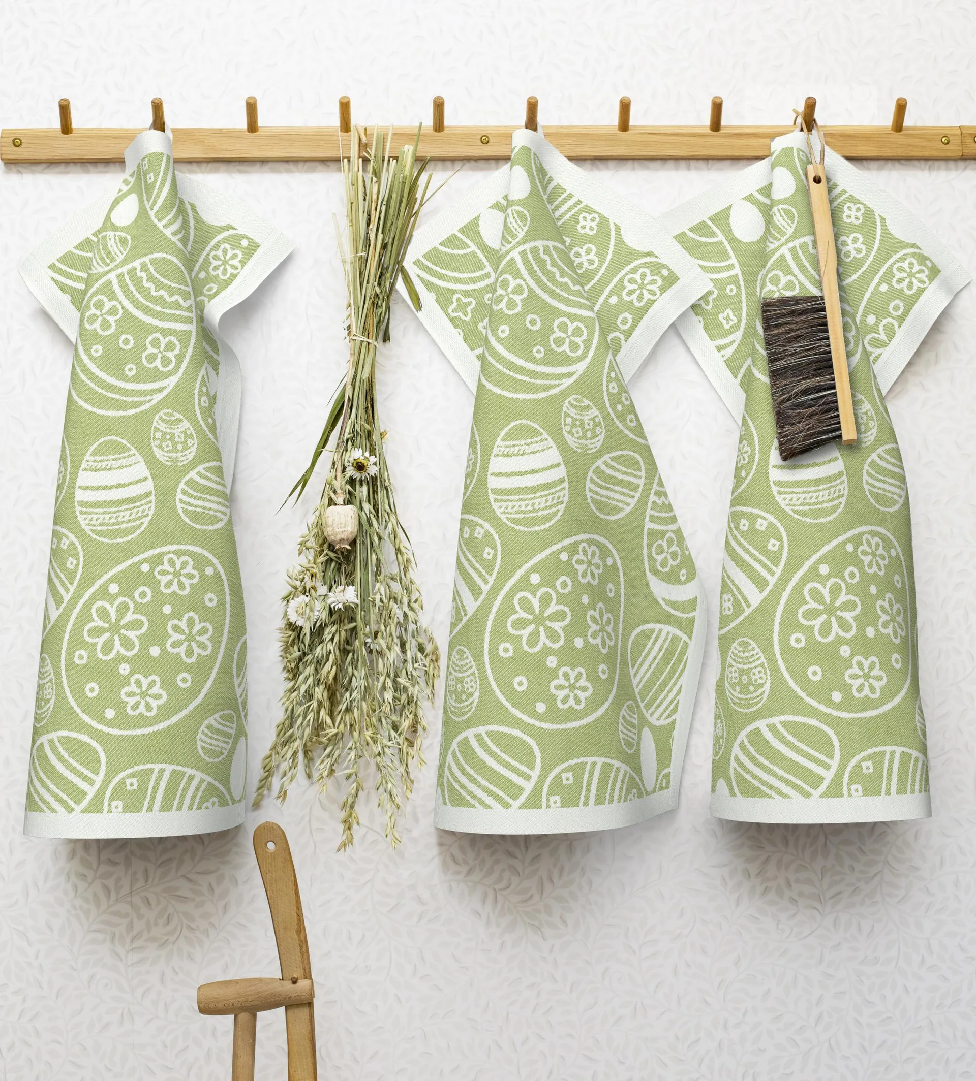 이스터 에그 주방 타올 35x50 cm, Green Ekelund Linneväveri | 에켈룬드 린네바베리