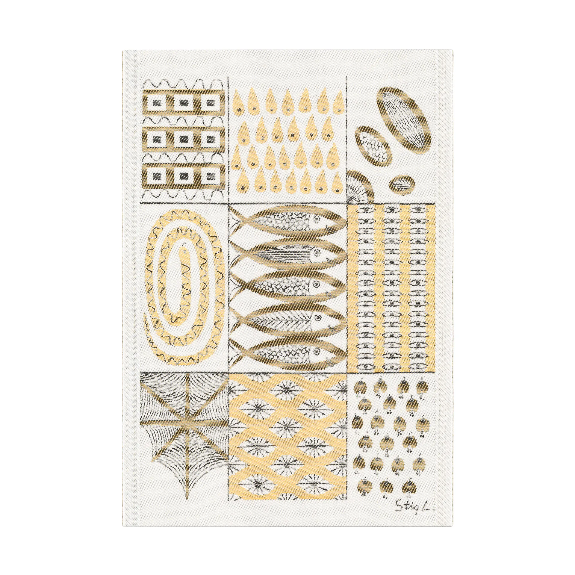 피스크글랜타 주방 타올 35x50 cm, Yellow Ekelund Linneväveri | 에켈룬드 린네바베리