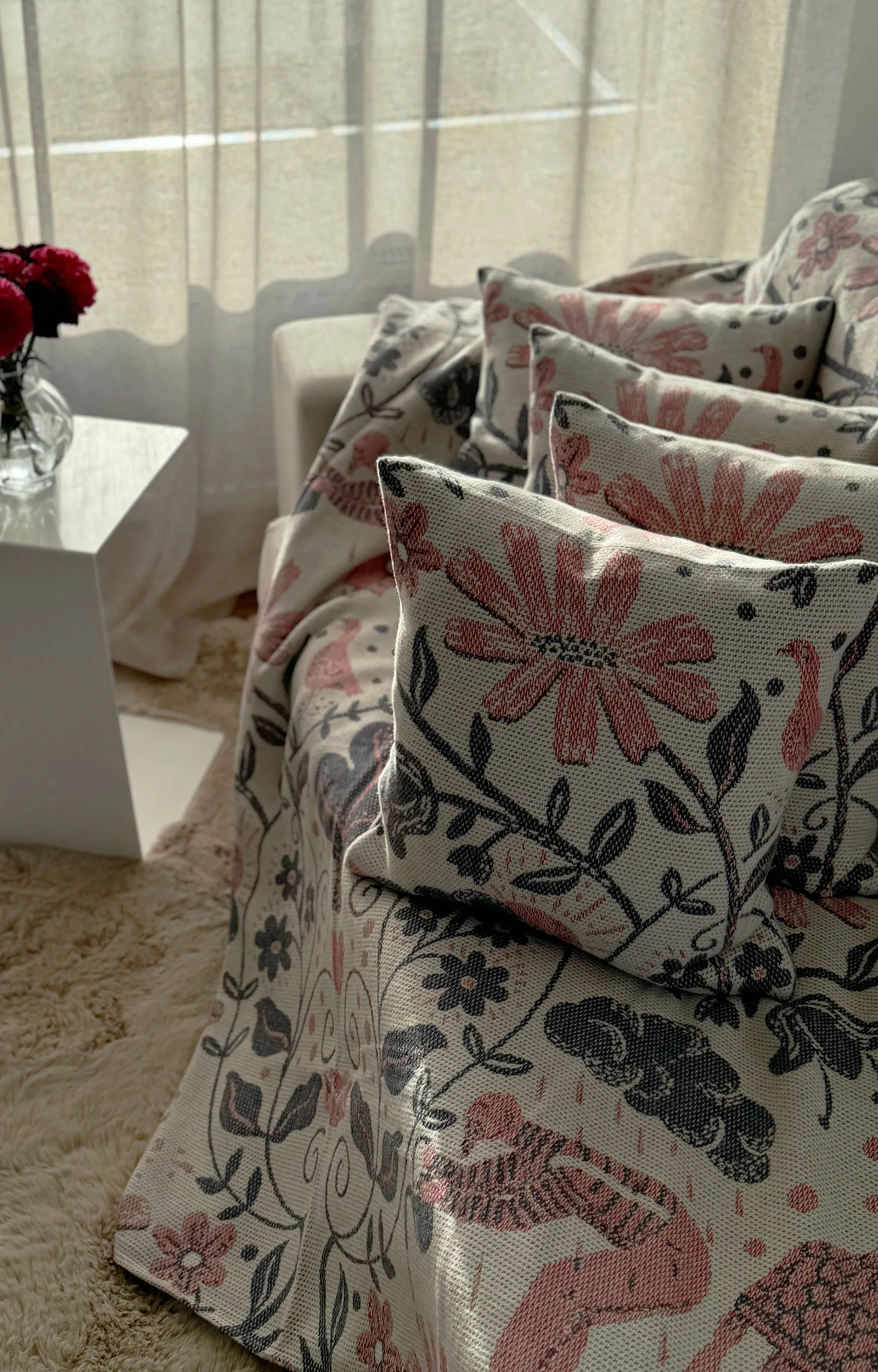 셰를레켄 쿠션 커버 40x40 cm, Multi Ekelund Linneväveri | 에켈룬드 린네바베리