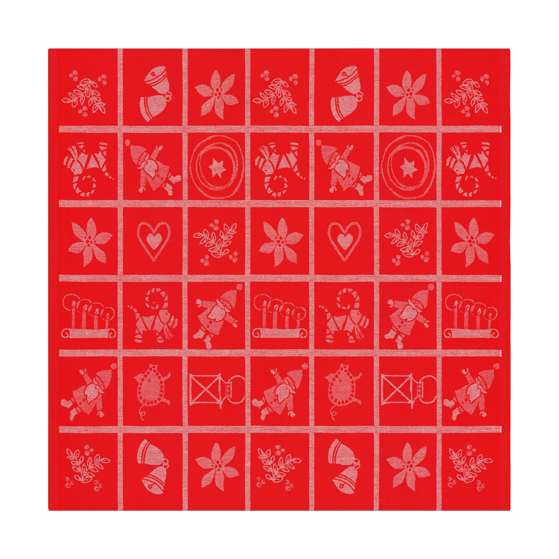 어드벤트루타 테이블보 80x80 cm, Red Ekelund Linneväveri | 에켈룬드 린네바베리