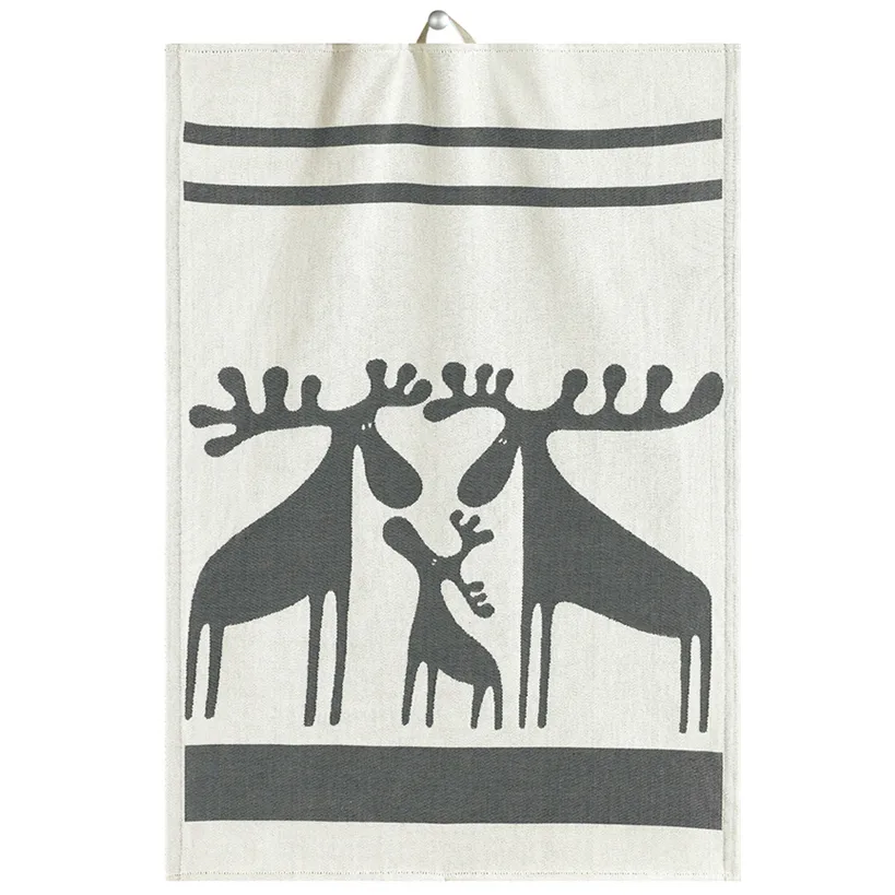 Älgfamilj 주방타올 35x50 cm, Grey Ekelund Linneväveri | 에켈룬드 린네바베리