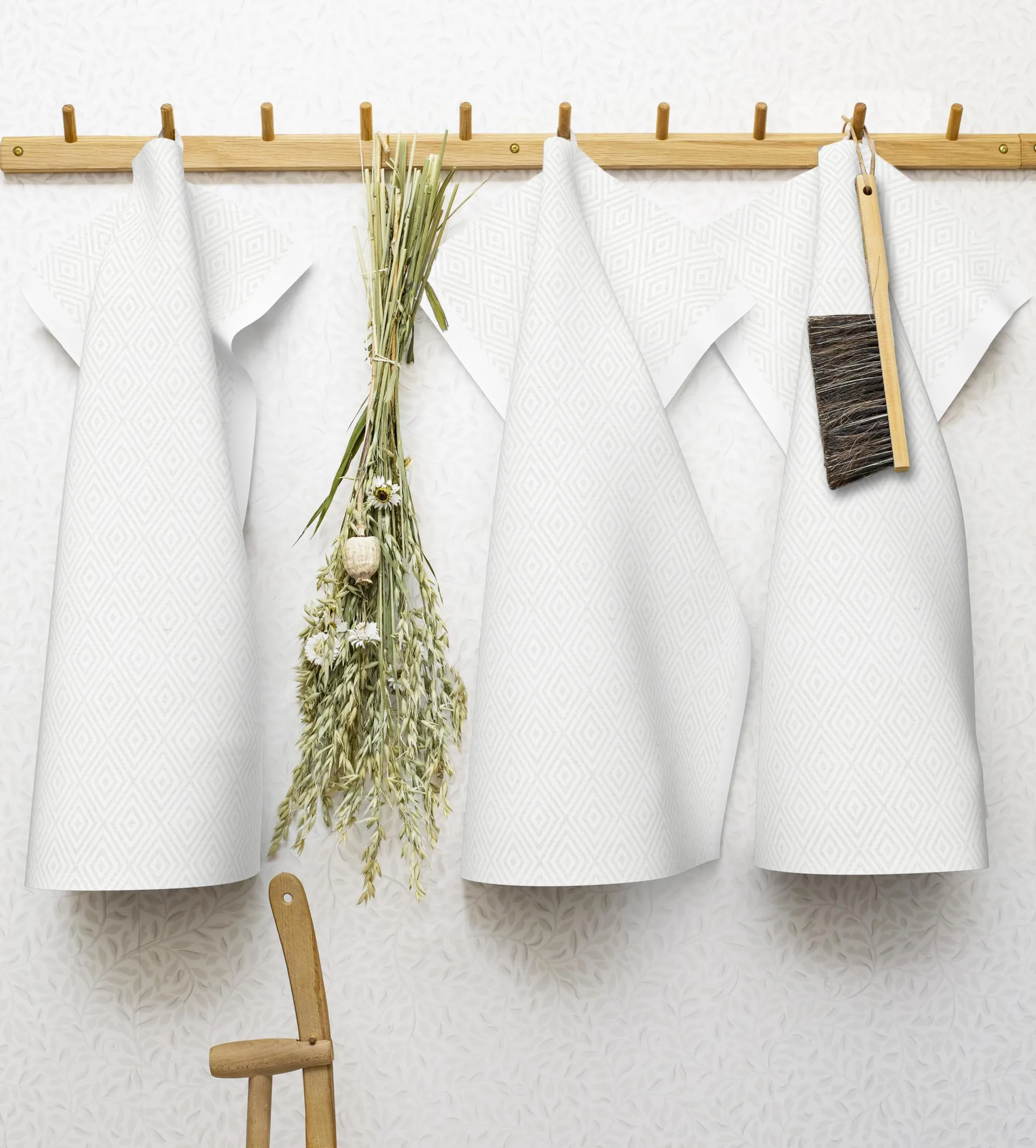 Gåsöga 주방타올 bleached, 35x50 cm Ekelund Linneväveri | 에켈룬드 린네바베리