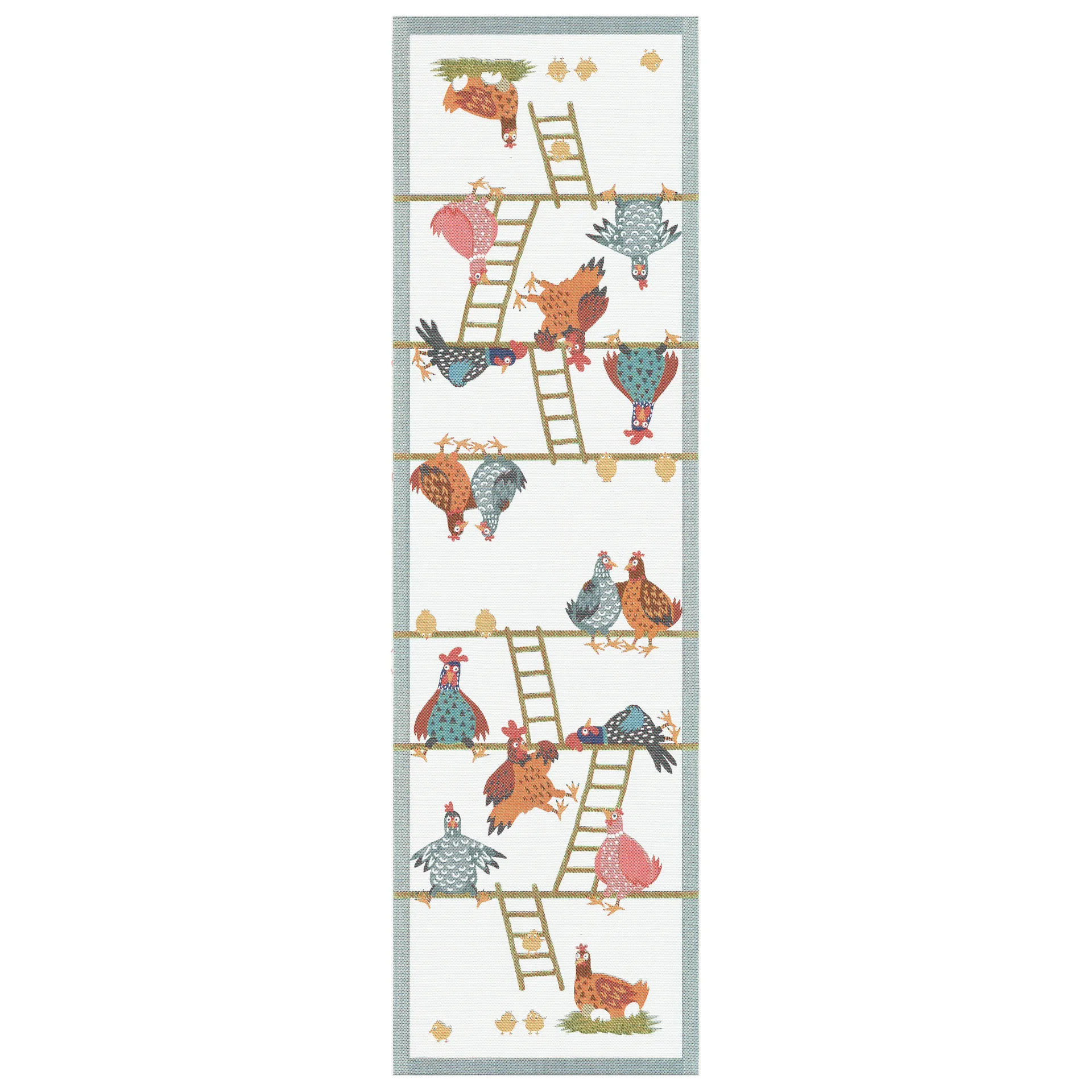 Hens house 테이블 러너 35x120 cm, multi Ekelund Linneväveri | 에켈룬드 린네바베리