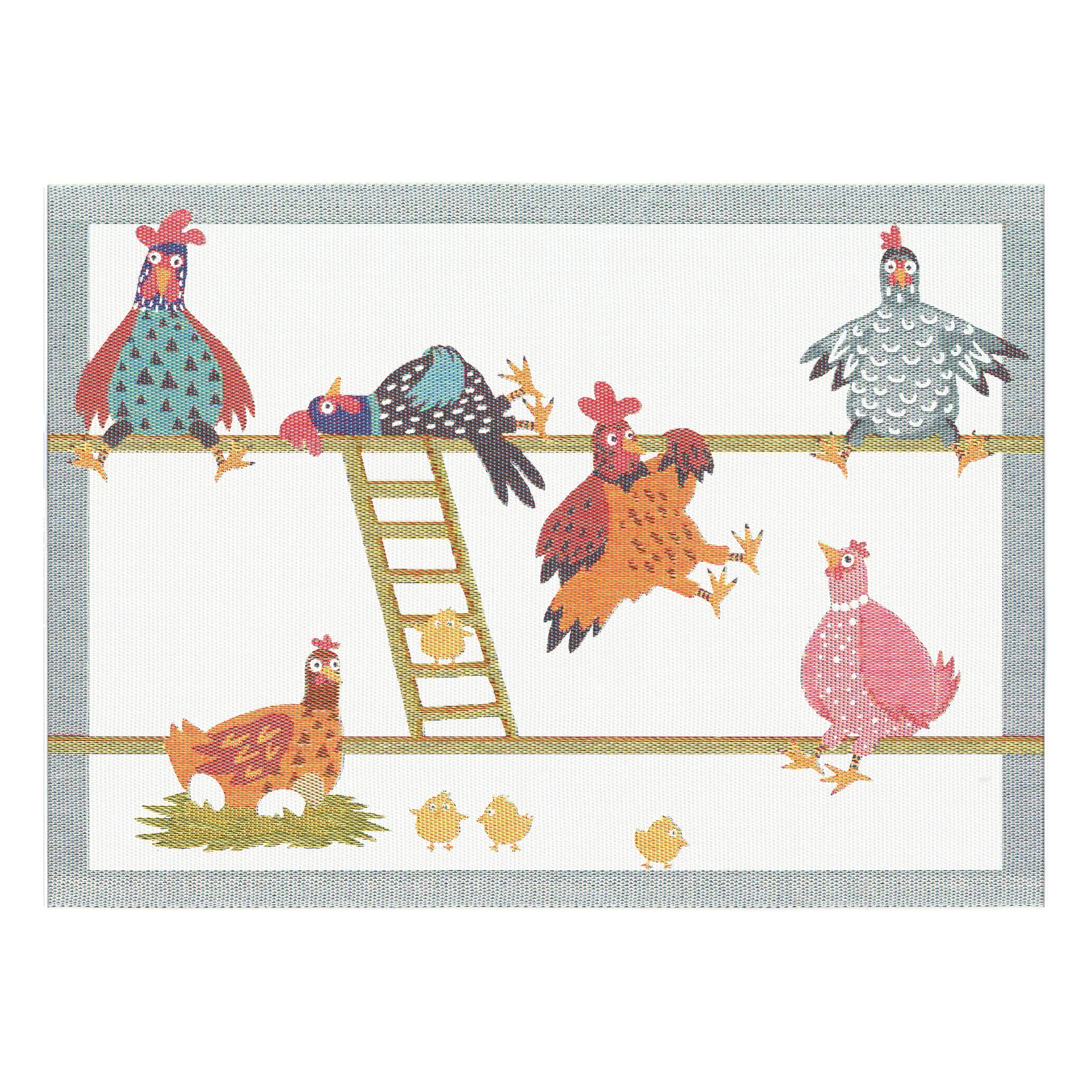 Hens house 식탁 매트 35x48 cm, multi Ekelund Linneväveri | 에켈룬드 린네바베리