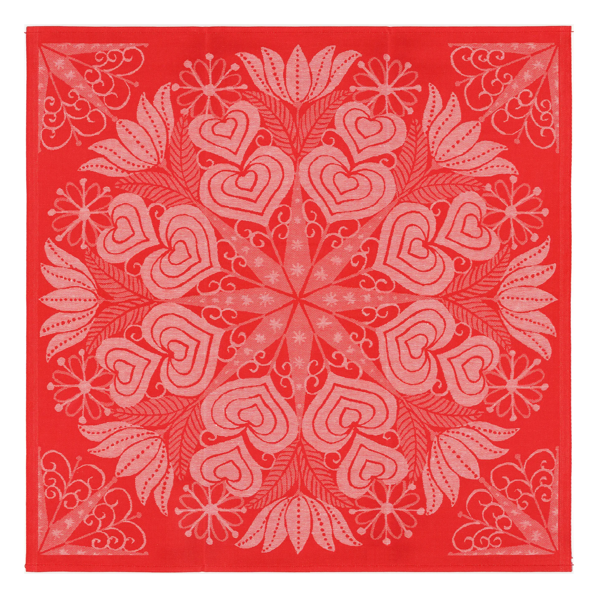 Hjärtbo 테이블보 80x80 cm, red Ekelund Linneväveri | 에켈룬드 린네바베리