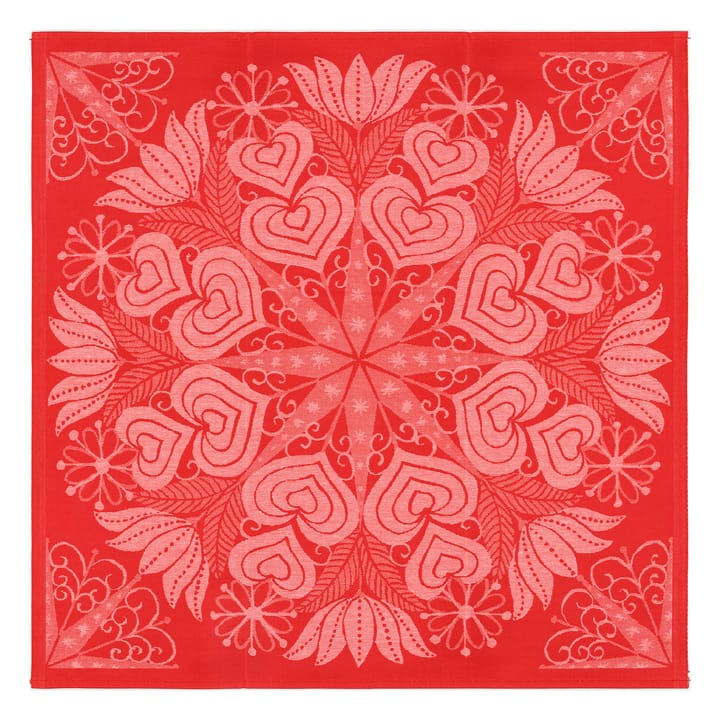 Hjärtbo 테이블보 80x80 cm - red - Ekelund Linneväveri | 에켈룬드 린네바베리