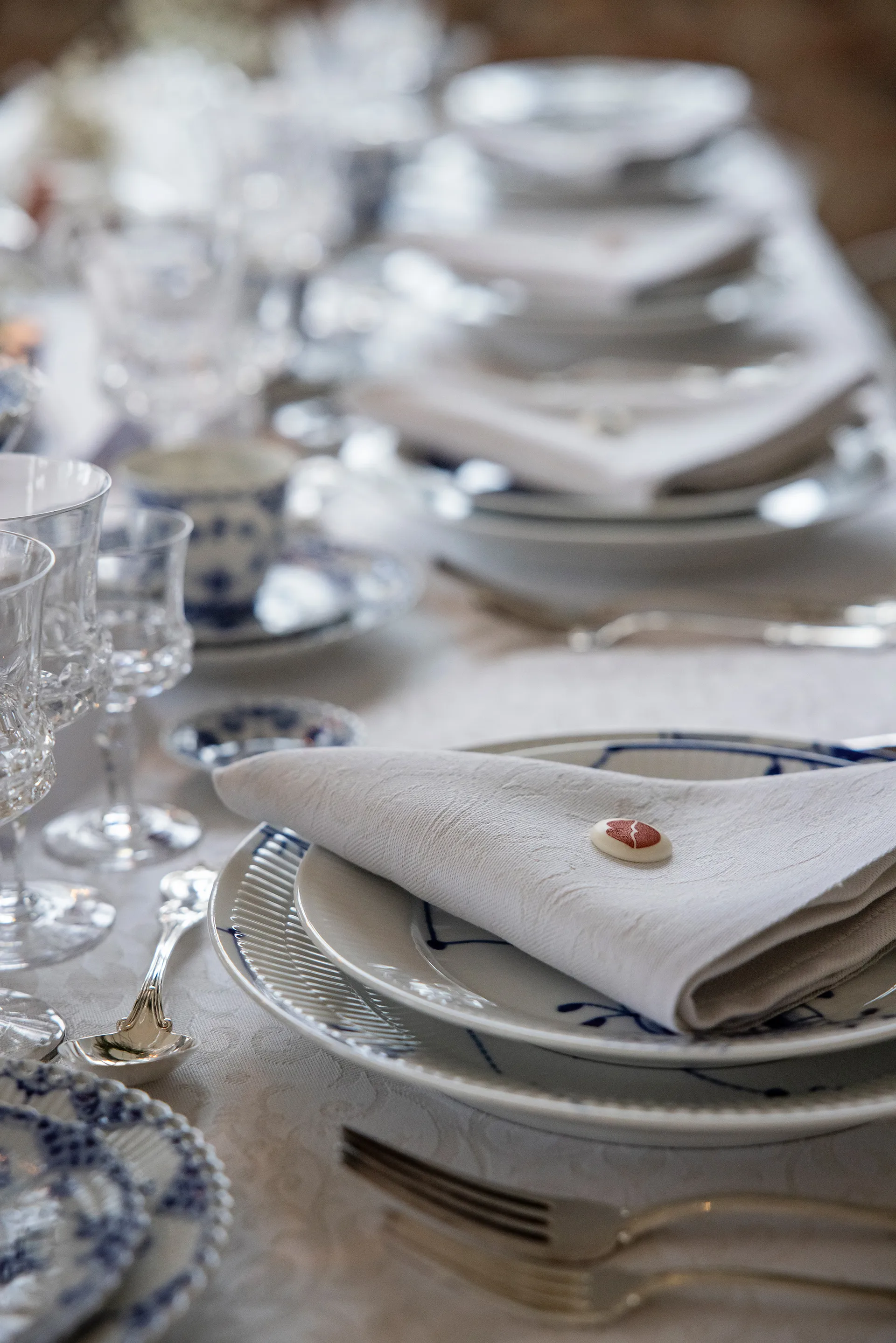 Medaljong 냅킨 35x35 cm, White Ekelund Linneväveri | 에켈룬드 린네바베리