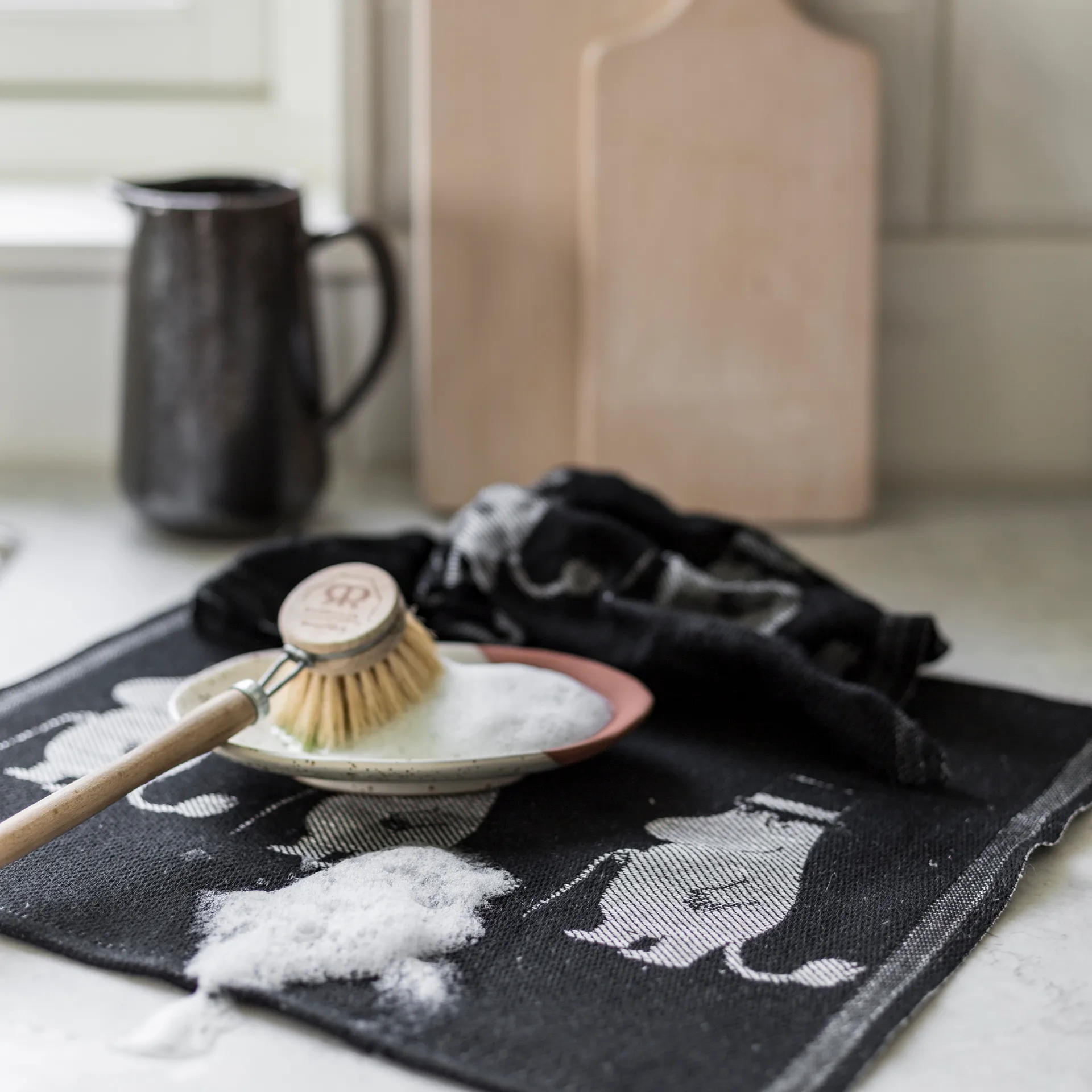 Moominpappa 디쉬 타올 28x35 cm, black Ekelund Linneväveri | 에켈룬드 린네바베리