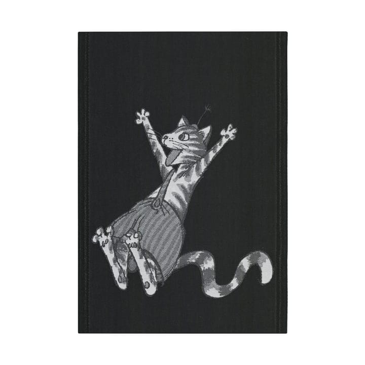 Pettson & Findus 주방 타월 black-white 35x50 cm - Jumping - Ekelund Linneväveri | 에켈룬드 린네바베리
