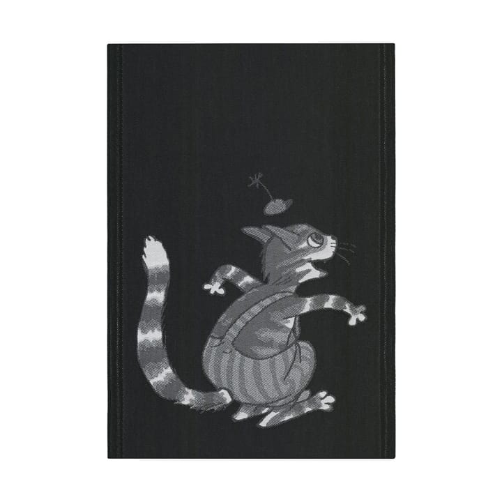 Pettson & Findus 주방 타월 black-white 35x50 cm - Mischievous - Ekelund Linneväveri | 에켈룬드 린네바베리