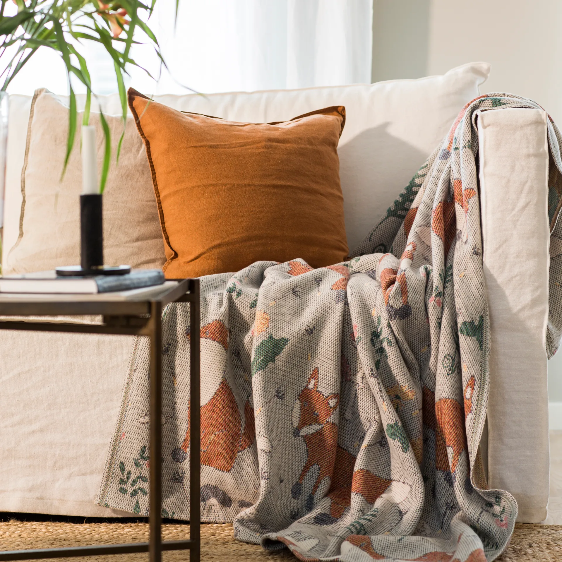 Rävar 코튼 스로우 140x170 cm, multi Ekelund Linneväveri | 에켈룬드 린네바베리