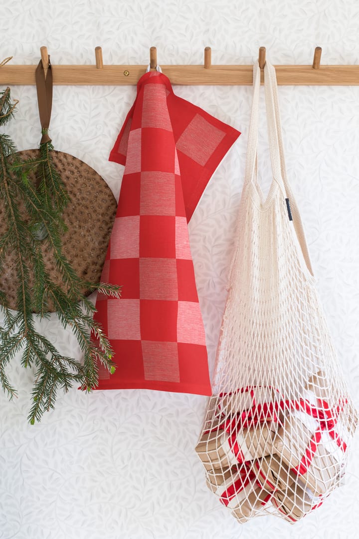 Schack 주방 타올 레드, 35x50 cm Ekelund Linneväveri | 에켈룬드 린네바베리