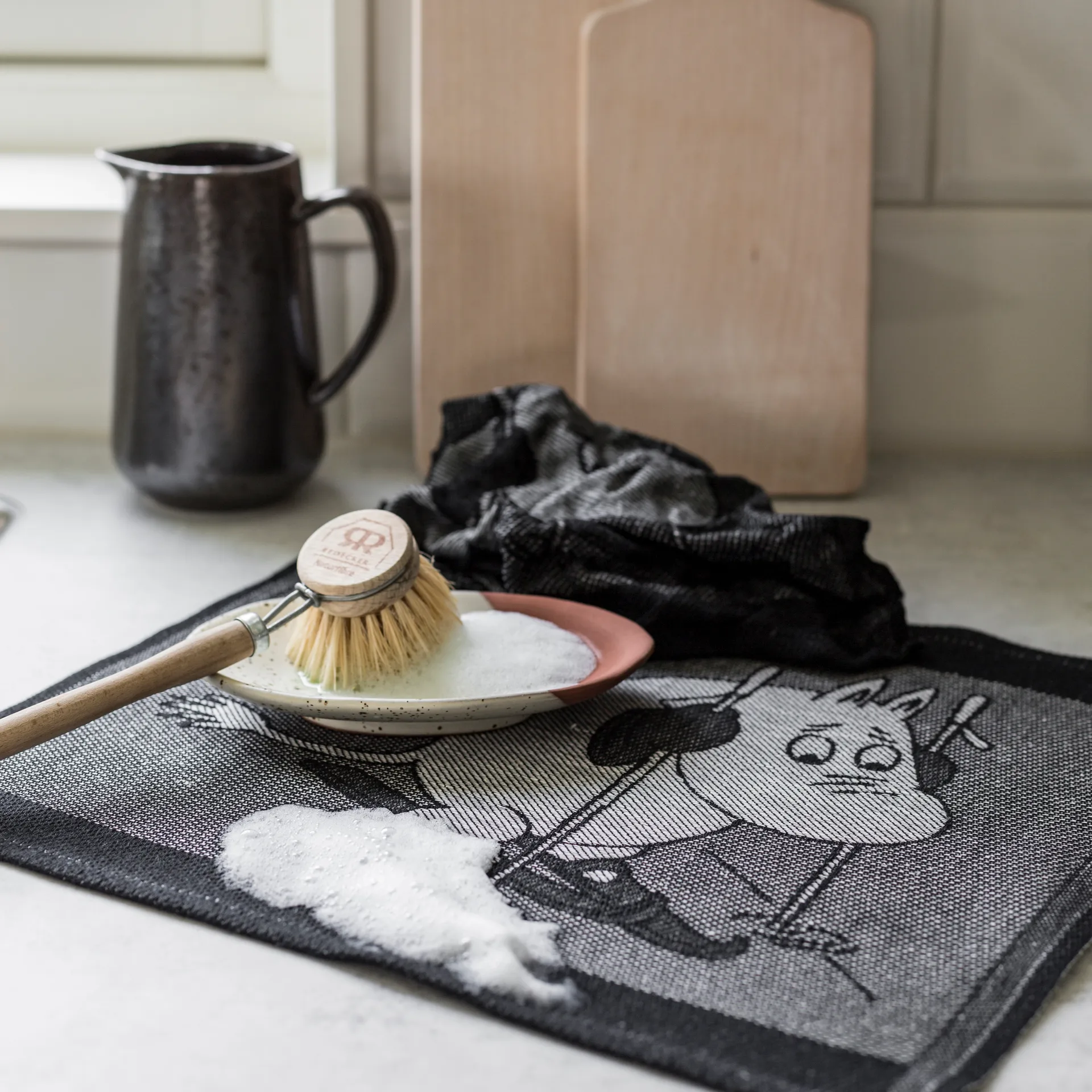 Skiing 디쉬 타올 28x35 cm, black Ekelund Linneväveri | 에켈룬드 린네바베리