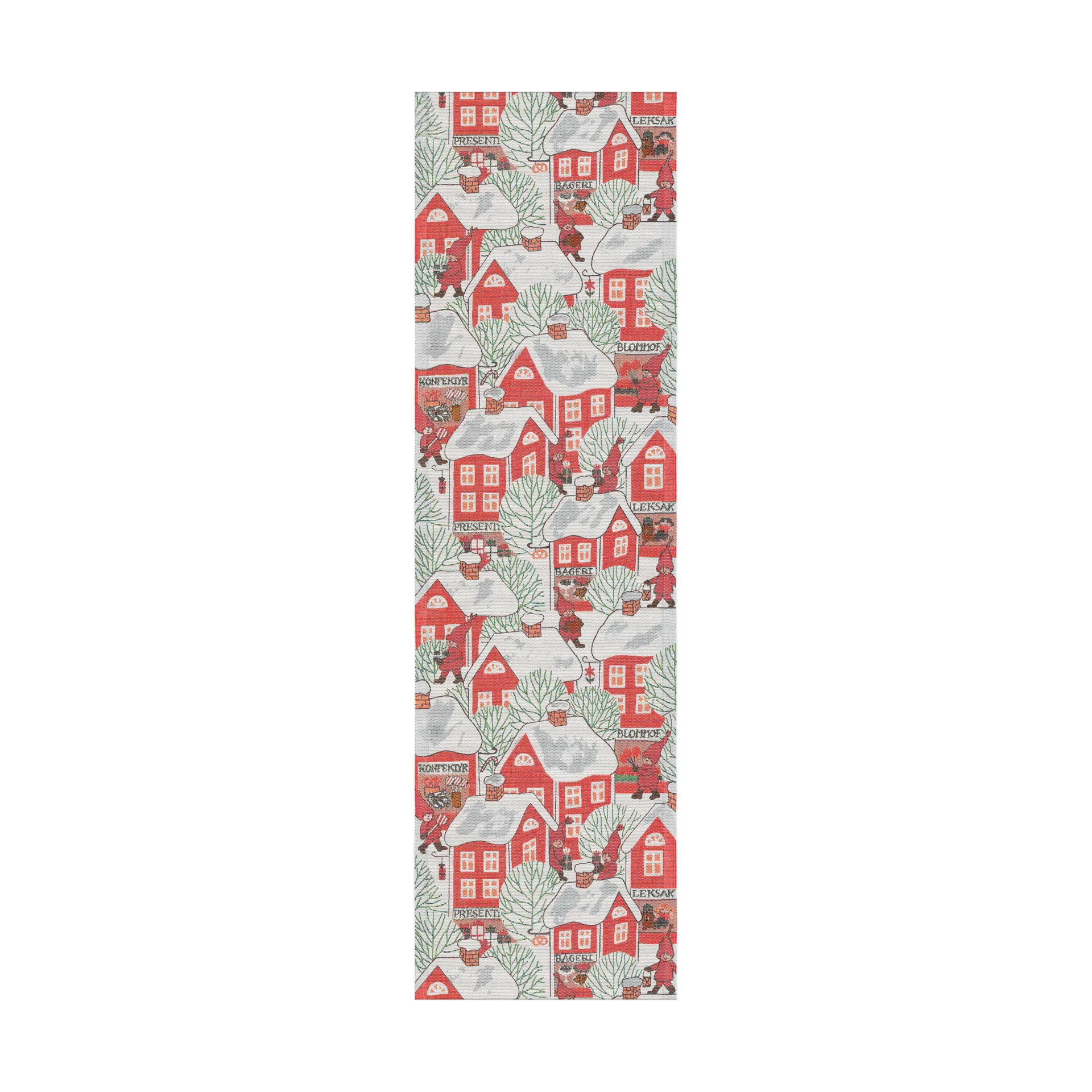 Tomtebyn 테이블 러너 35x120 cm, Red Ekelund Linneväveri | 에켈룬드 린네바베리