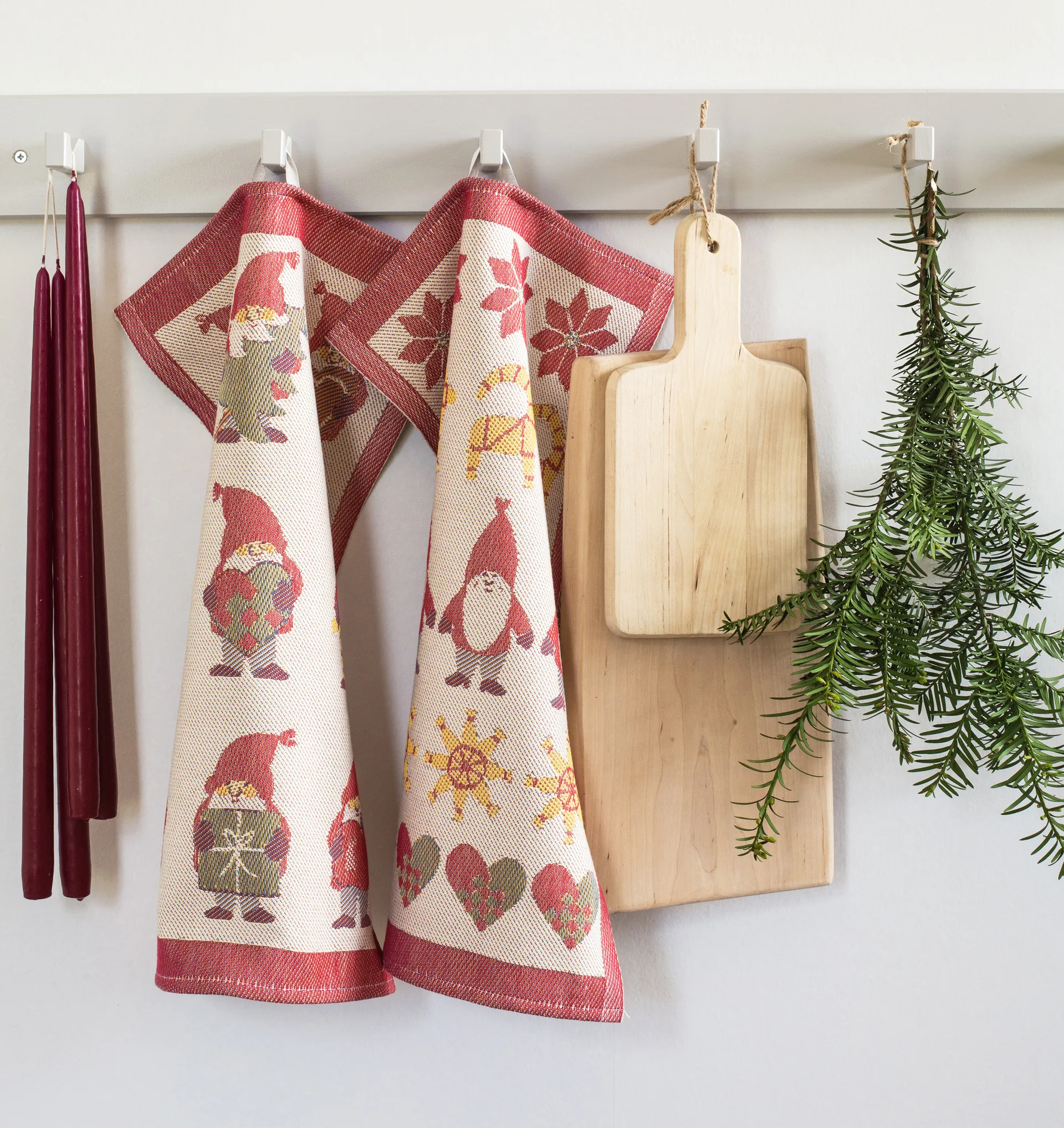 Tomtemys 주방 타월 35x50 cm, Red Ekelund Linneväveri | 에켈룬드 린네바베리