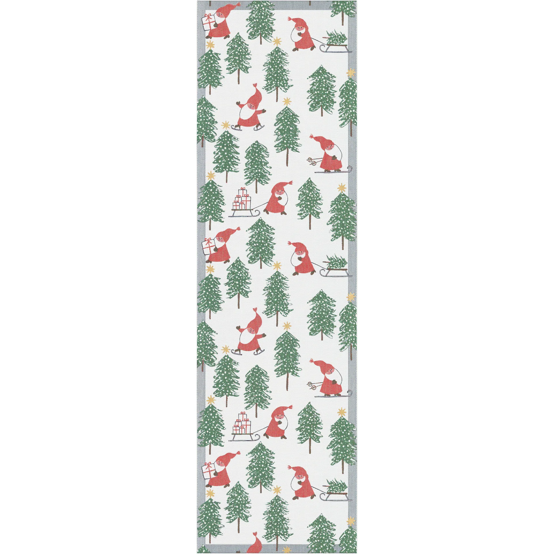 Tomtesprång 테이블 러너 35x120 cm, white-green-red Ekelund Linneväveri | 에켈룬드 린네바베리
