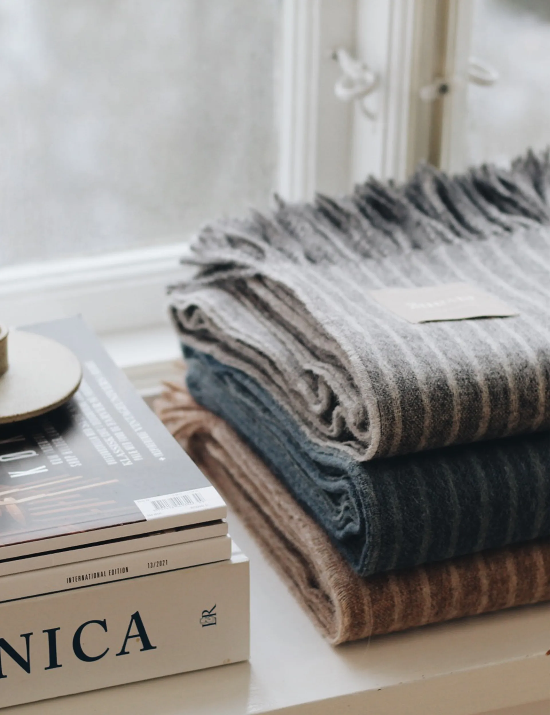 스트라이프 스로우 130x200 cm, Mirage blue Elvang Denmark | 엘방덴마크