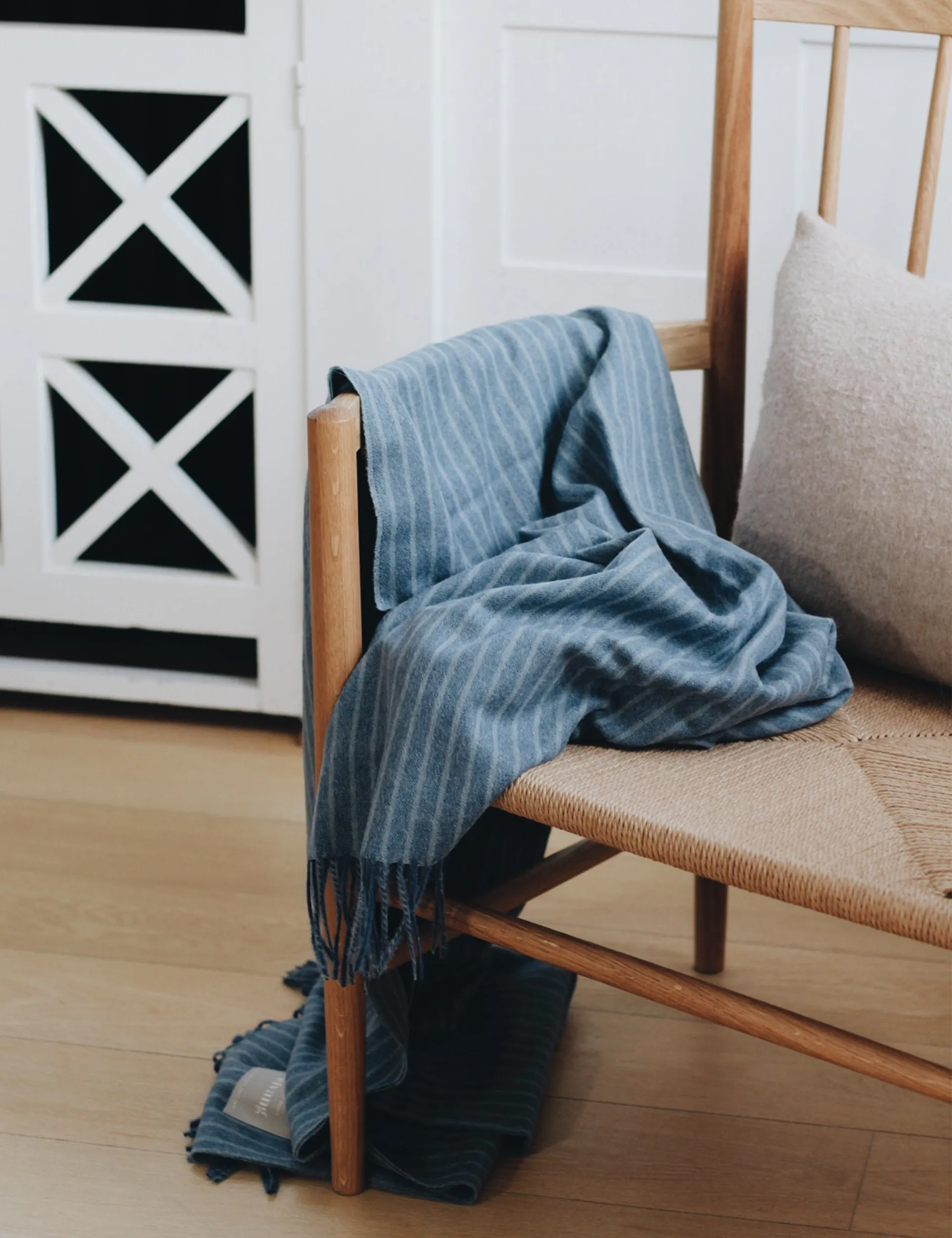 스트라이프 스로우 130x200 cm, Mirage blue Elvang Denmark | 엘방덴마크