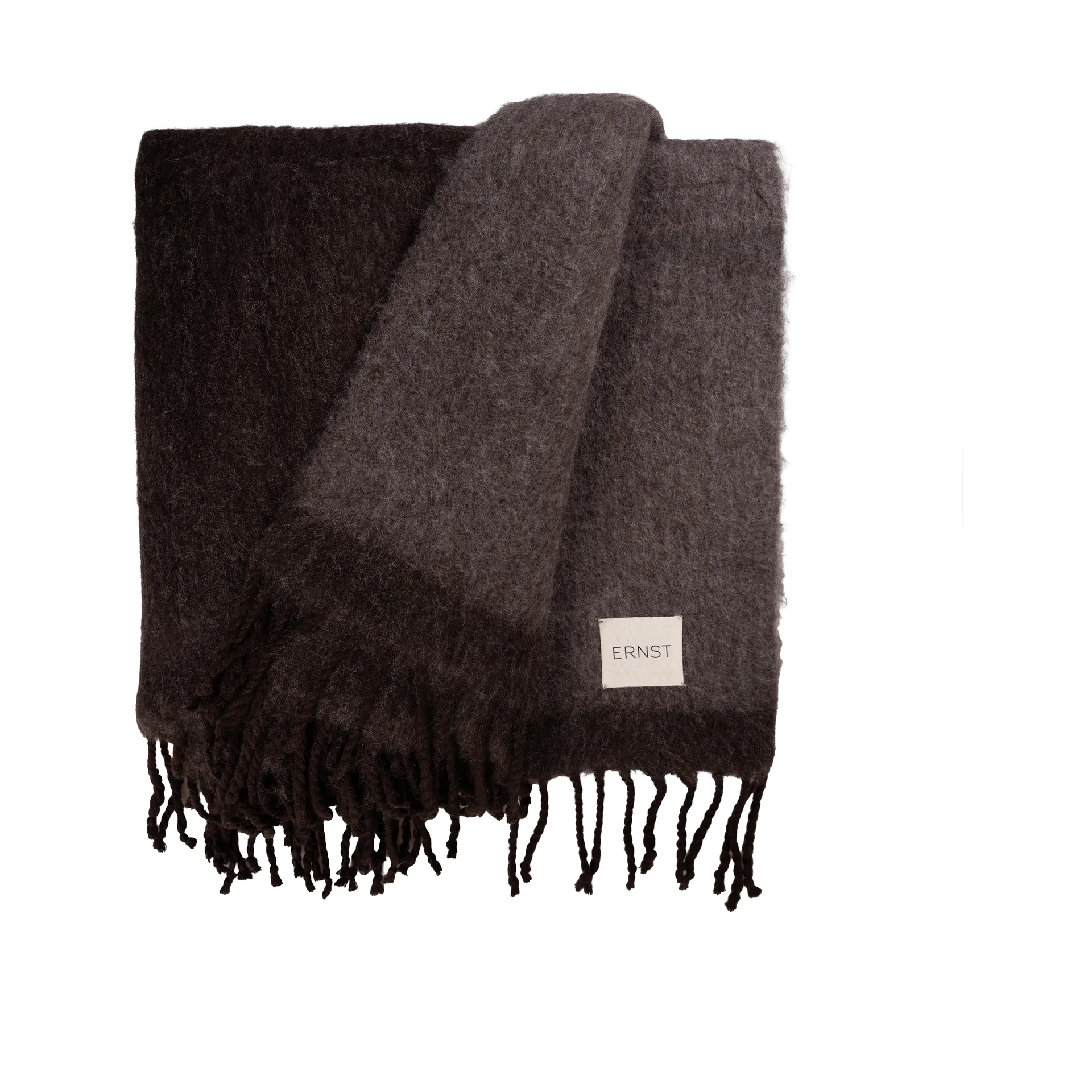 에른스트 스로우 프린지 장식 130x170 cm, Dark brown-brown ERNST | 에른스트