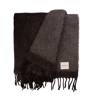 에른스트 스로우 프린지 장식 130x170 cm - Dark brown-brown - ERNST | 에른스트
