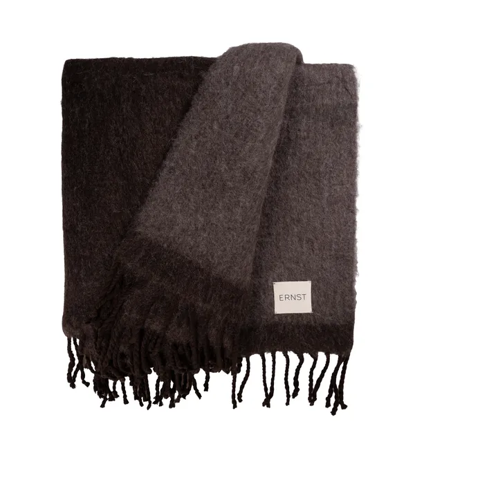 에른스트 스로우 프린지 장식 130x170 cm - Dark brown-brown - ERNST | 에른스트