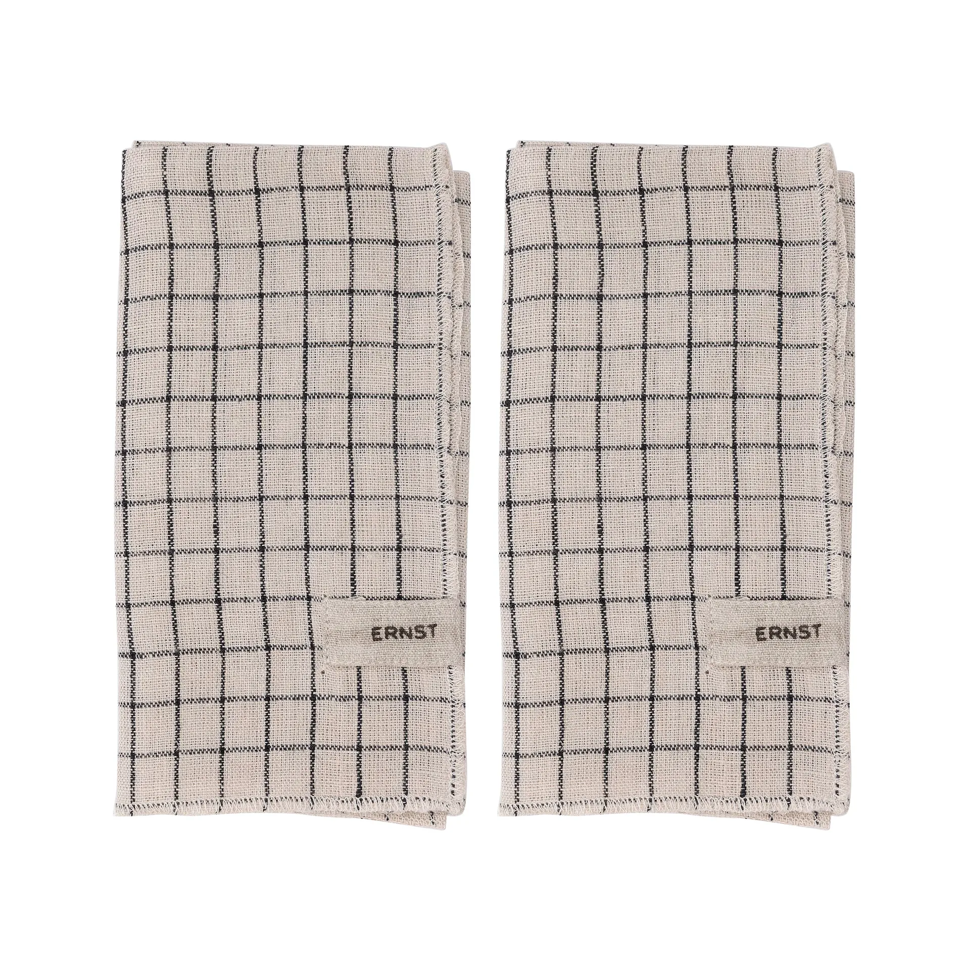 에른스트 냅킨 2개 세트 첵드 40x40 cm, Black-beige ERNST | 에른스트