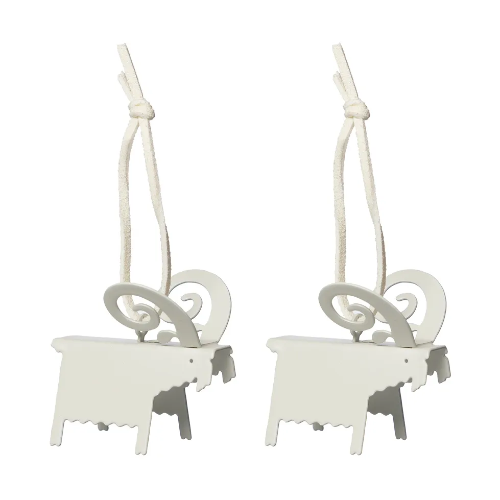 에른스트 염소 크리스마스 장식 2개 세트, White 5 cm ERNST | 에른스트