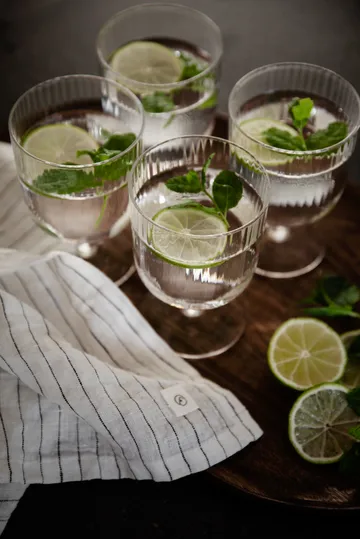 패브릭 냅킨 리넨 40x40 cm 2개 세트 - White-black - ERNST | 에른스트