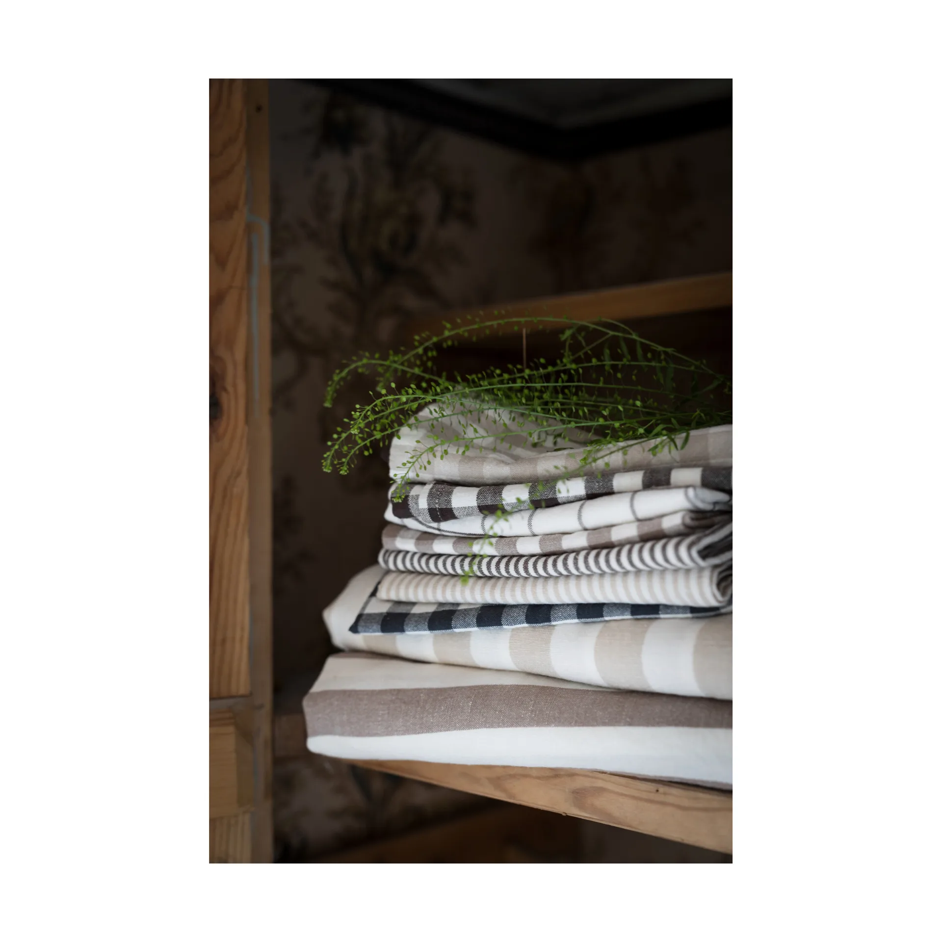 에른스트 키친타월 얇은 스트라이프 47x70 cm, Beige-white ERNST | 에른스트