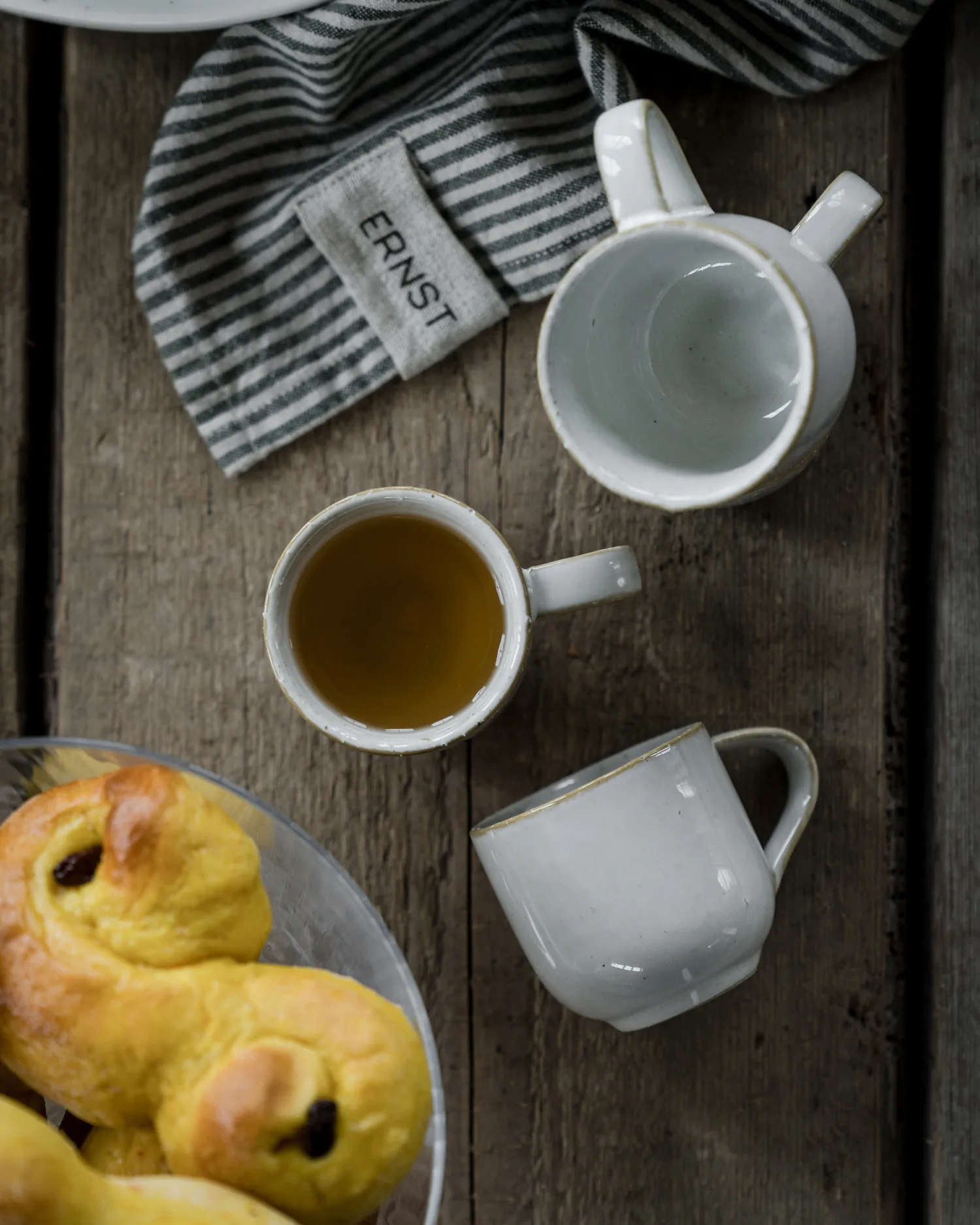 에른스트 키친타월 얇은 스트라이프 47x70 cm, Green-beige ERNST | 에른스트