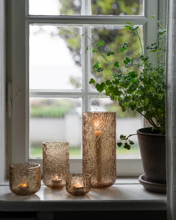 에른스트 패턴드 화병/캔들 홀더 - Amber, Ø9x15 cm - ERNST | 에른스트