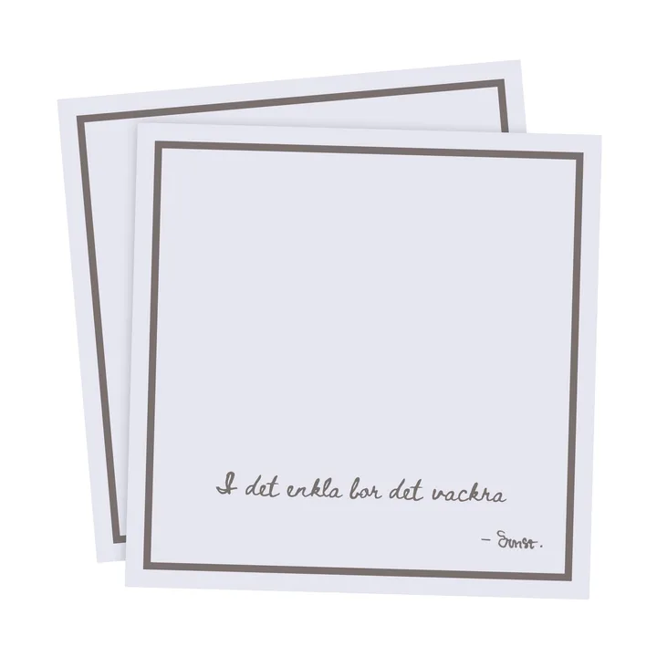 에른스트 문구 인쇄 페이퍼 냅킨 “I det enkla” 20개 세트 - Light grey - ERNST | 에른스트