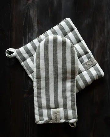 에른스트 오븐 장갑 와이드 스트라이프 - Sage-white - ERNST | 에른스트