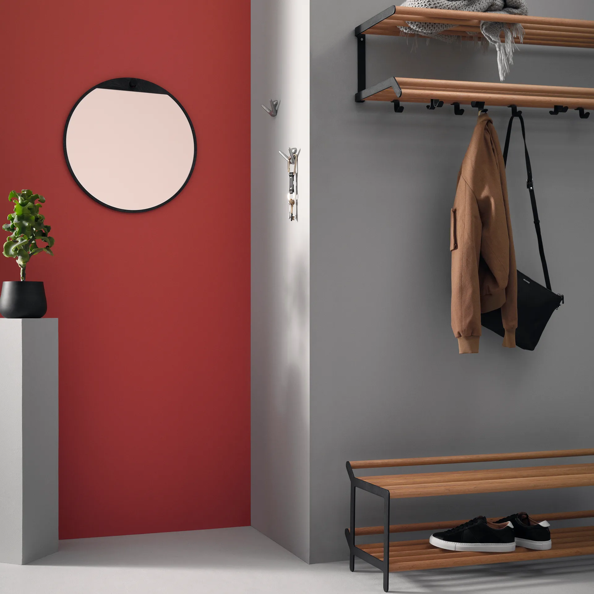 탬버린 신발 선반 100 cm, oak-black Essem Design | 에셈디자인