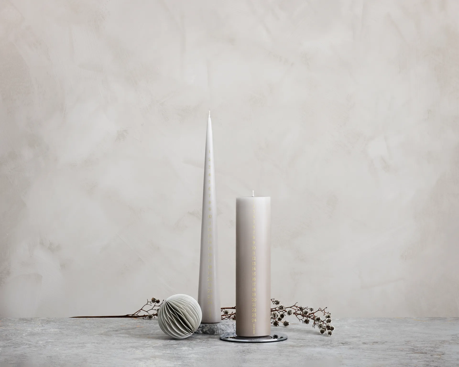 ester & erik 대림절 양초 37 cm, 22 linen Grey ester & erik | 에스터 & 에릭