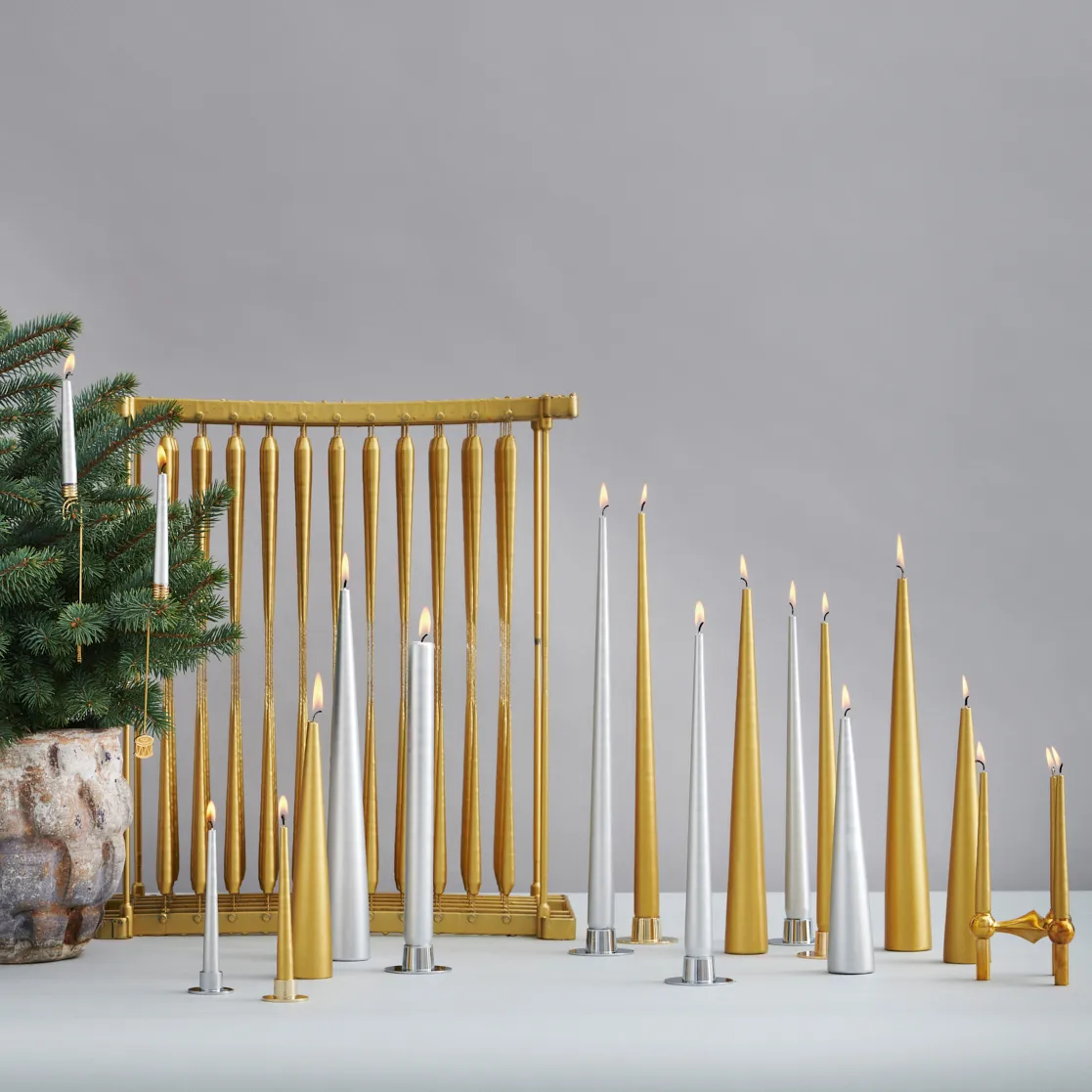 ester & erik 캔들 42 cm 4개 세트 메탈릭, Gold ester & erik | 에스터 & 에릭