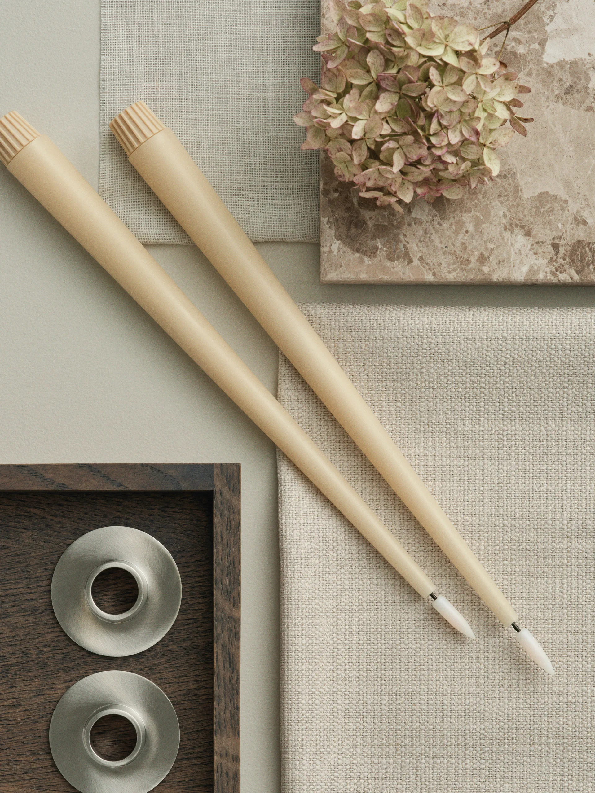 ester & erik 테이퍼 캔들 LED 2개 세트, 14 Pale ginger , 30 cm ester & erik | 에스터 & 에릭