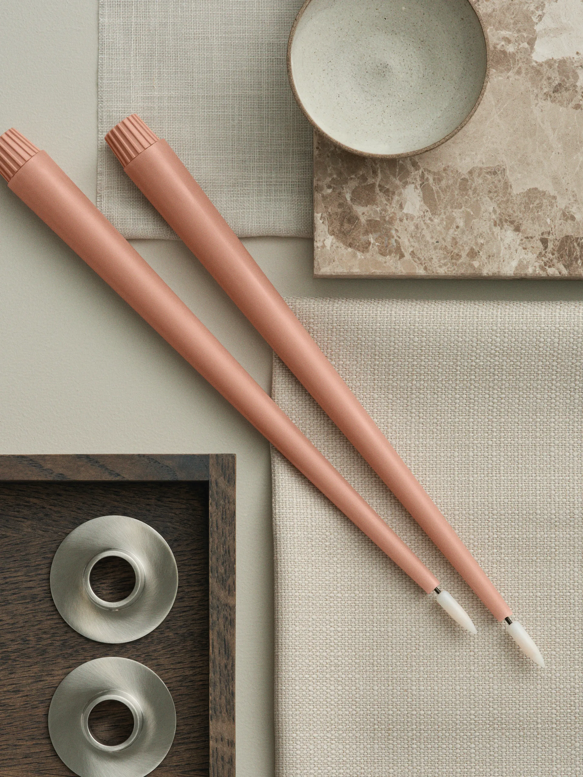 ester & erik 테이퍼 캔들 LED 2개 세트, 20 Rosy caramel , 30 cm ester & erik | 에스터 & 에릭