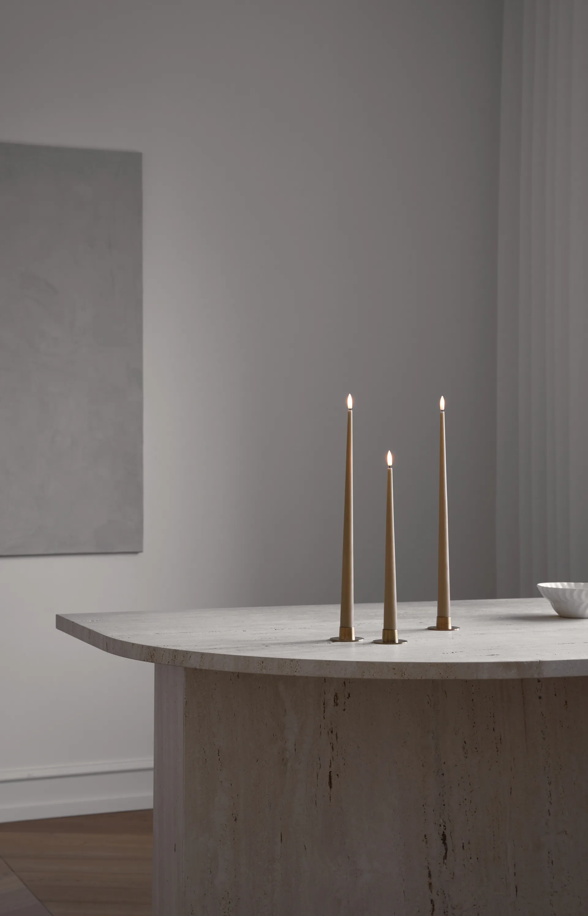 ester & erik 테이퍼 캔들 LED 2개 세트, 27 Almond butter , 30 cm ester & erik | 에스터 & 에릭