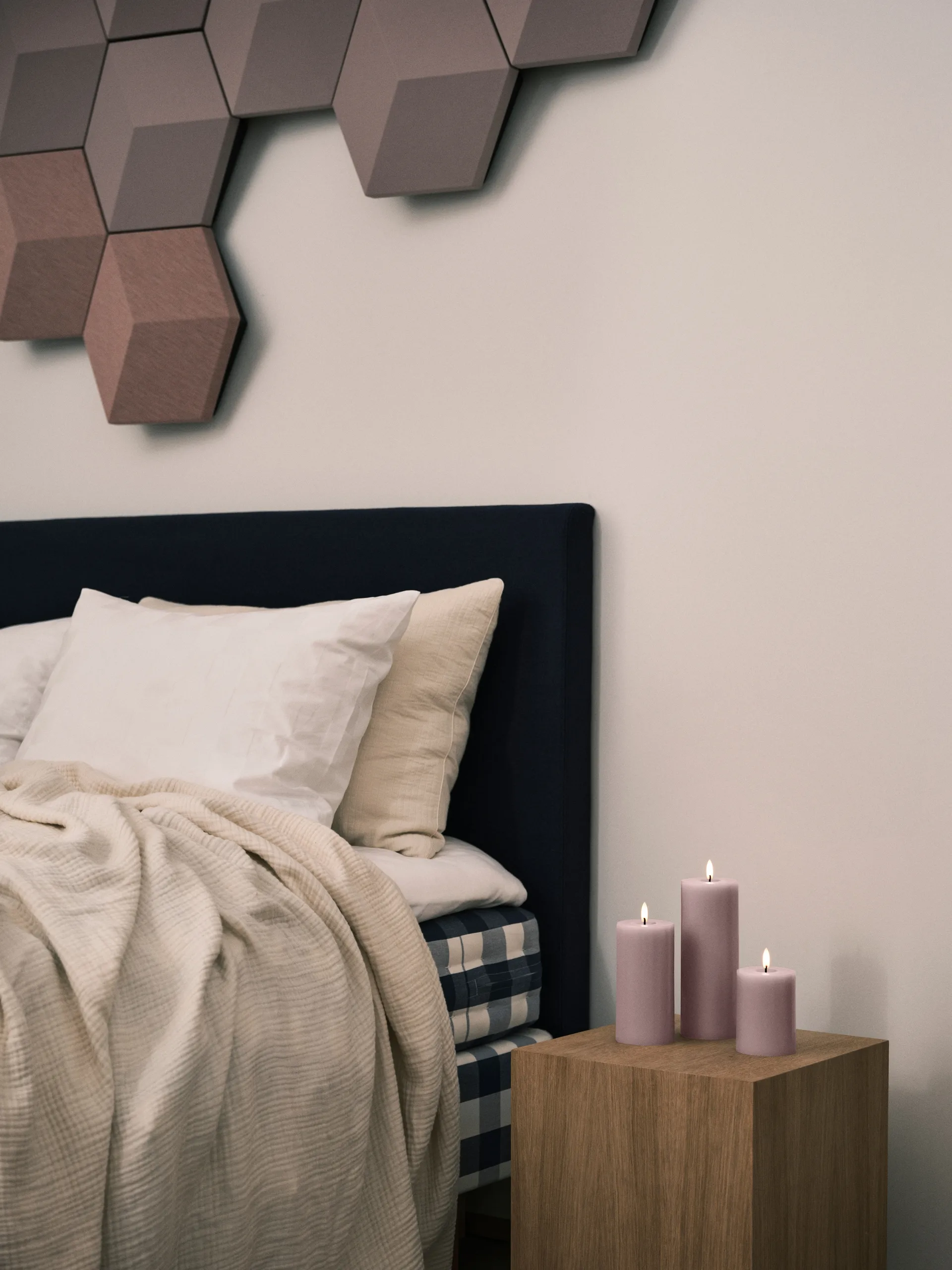 ester & erik 필라 캔들 LED, 52 Soft Rose, 20 cm ester & erik | 에스터 & 에릭