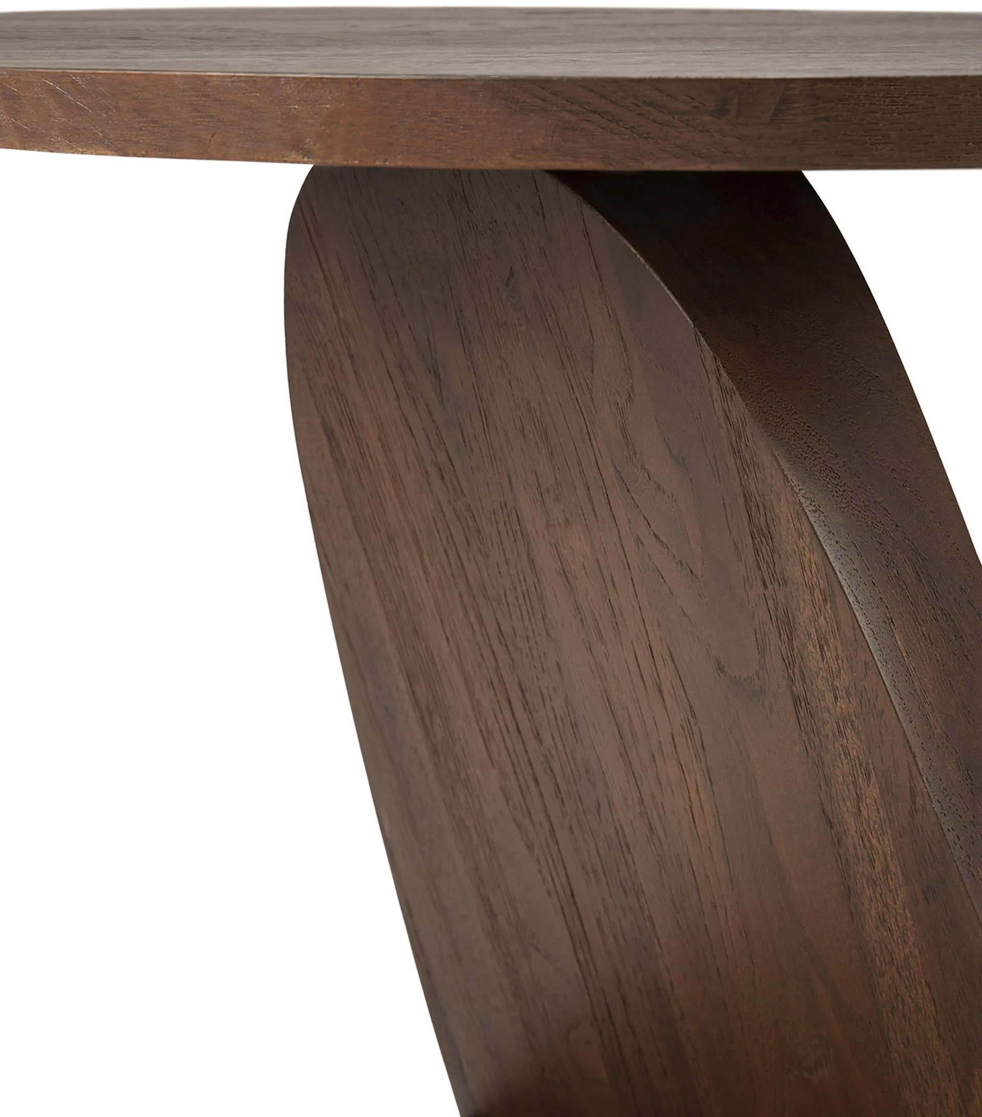 오블릭 사이드 테이블 Ø52 cm, Brown stained teak Ethnicraft