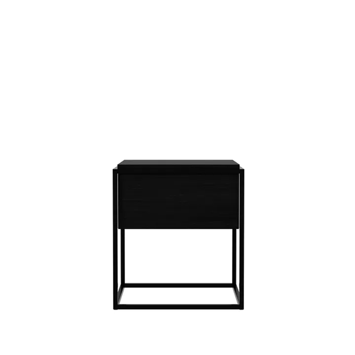 모놀리트 베드사이드 테이블 - Black oak 1 drawer-Black metal - Ethnicraft | 에스니크래프트