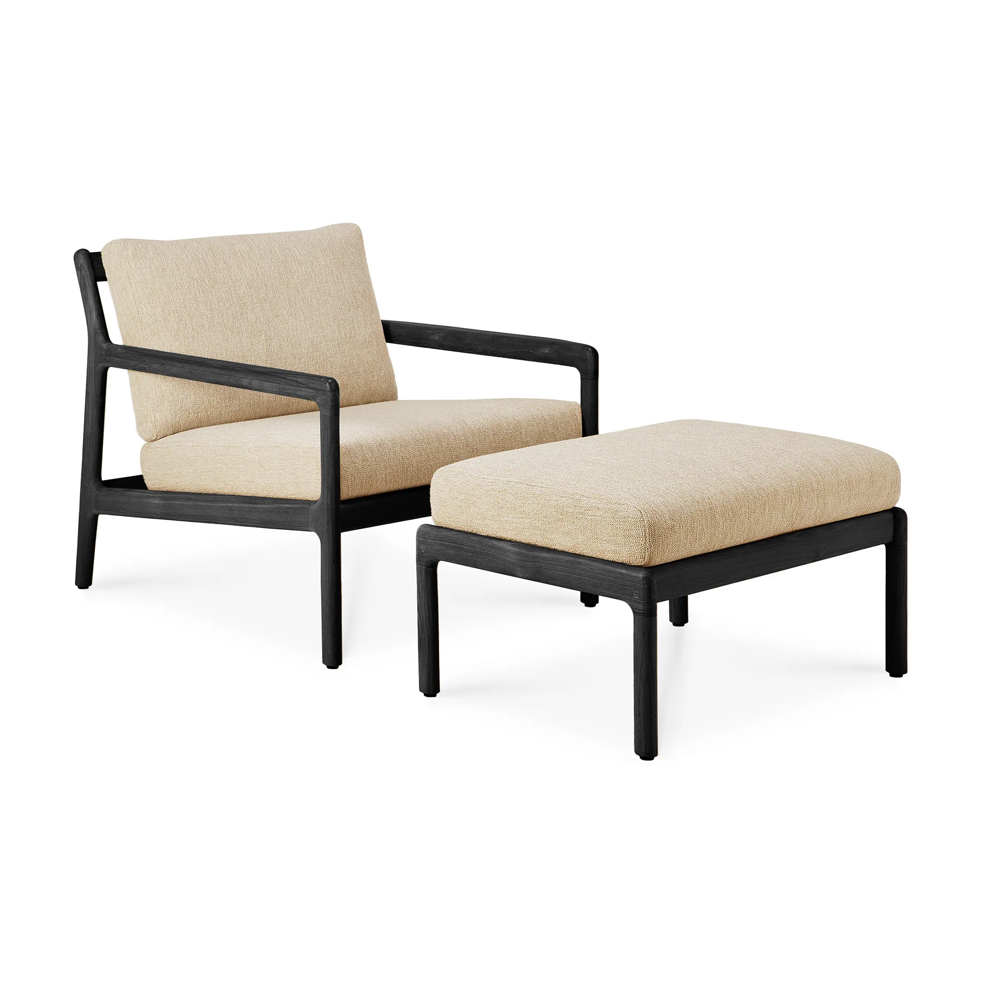 잭 아웃도어 풋스툴 Black Stained Teak, Natural Ethnicraft | 에스니크래프트