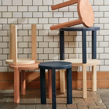 D108 라그네스민데 커피 테이블 Ø48 cm - Pine untreated - FDB Møbler