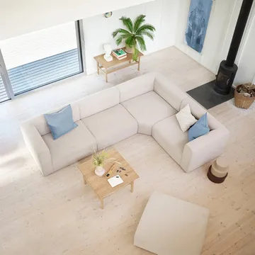 D33 커피 테이블 80x80 cm - Oak solid oiled - FDB Møbler