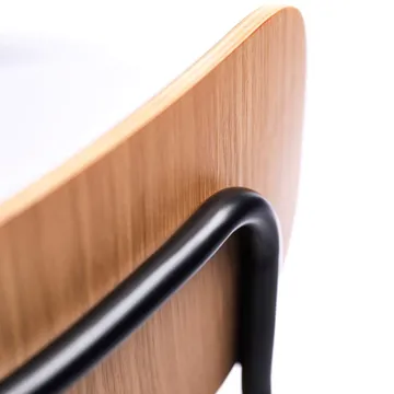 J182 홀멘 체어 - Oak veneer-black legs-taupe - FDB Møbler