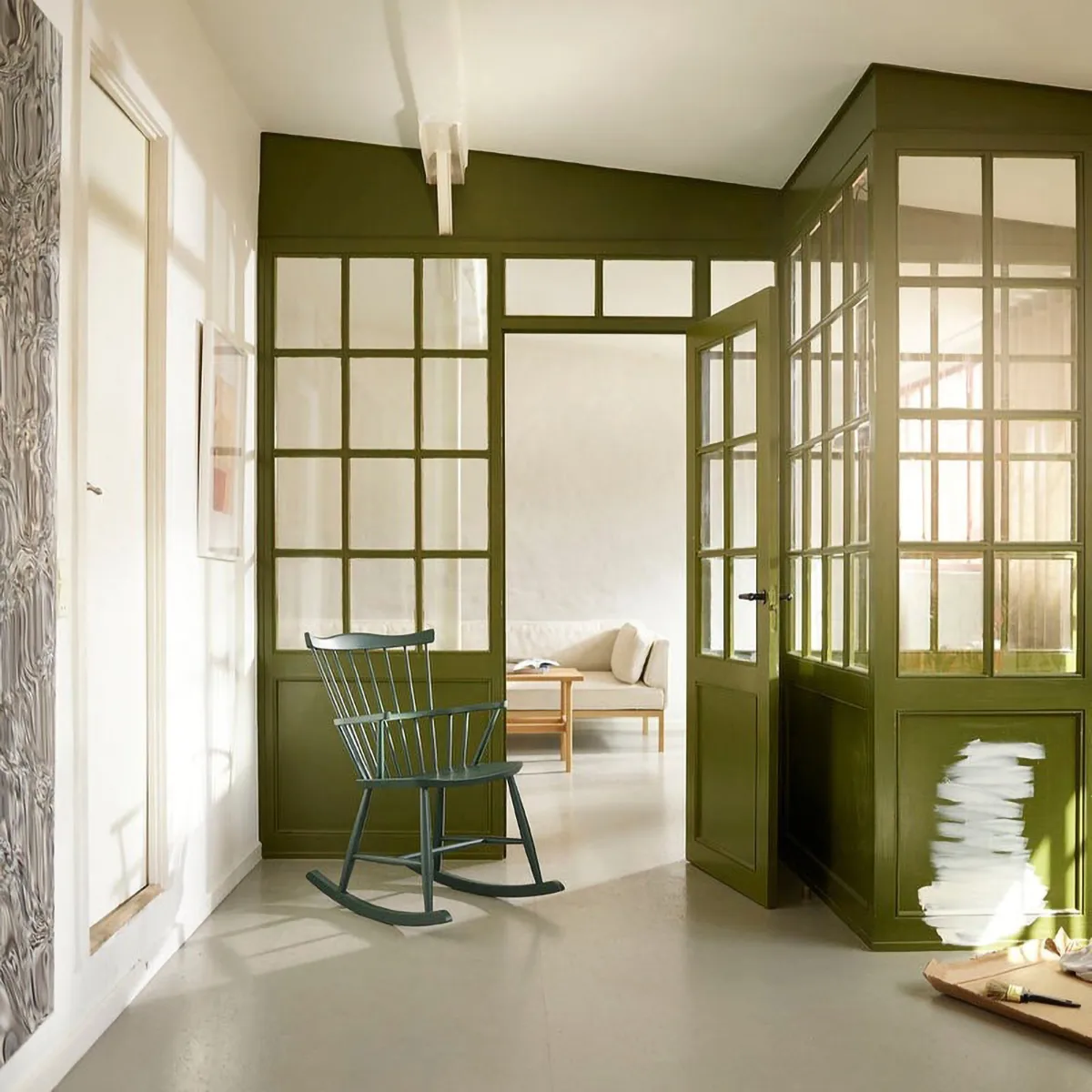 J52G 흔들의자, Black green FDB Møbler